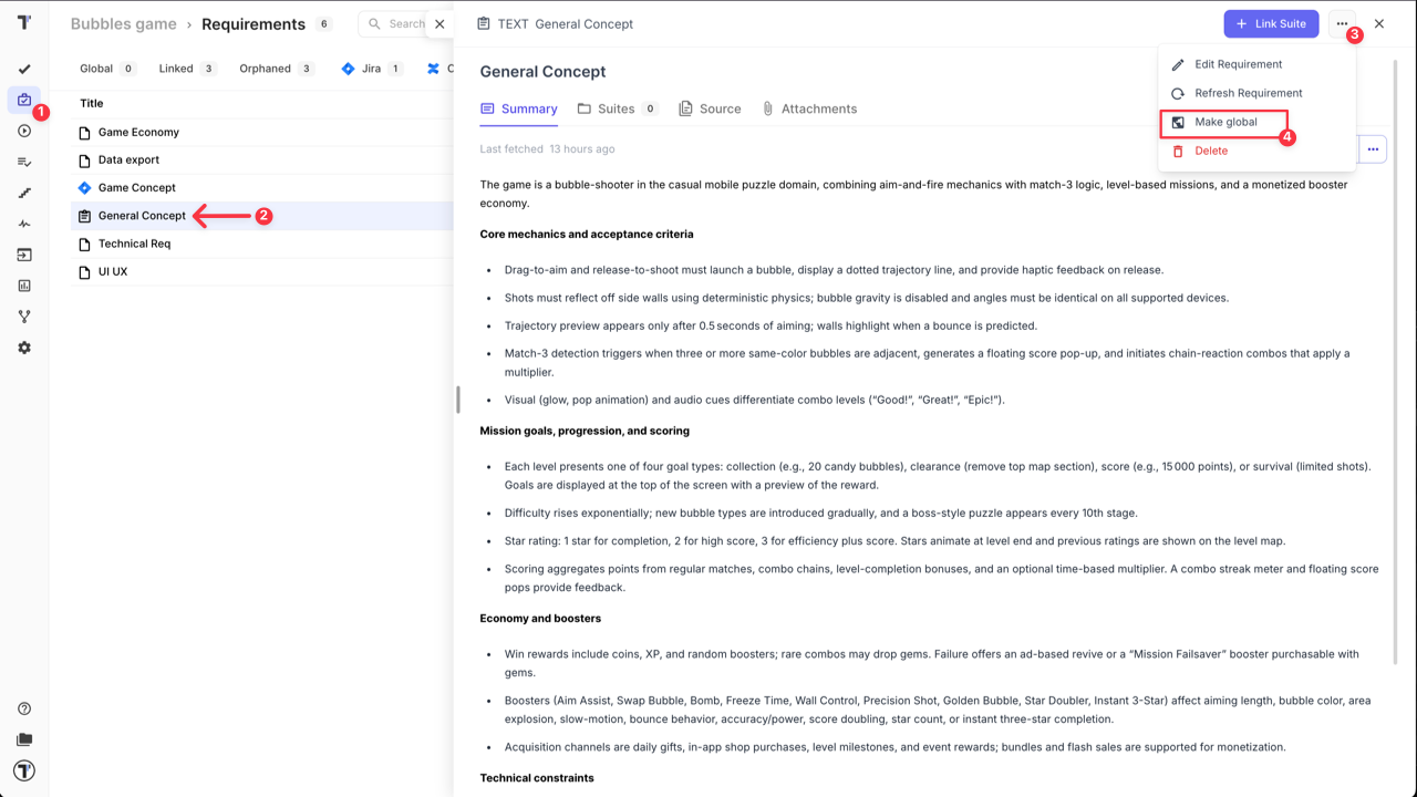 Testomat.io - Requirements as Global